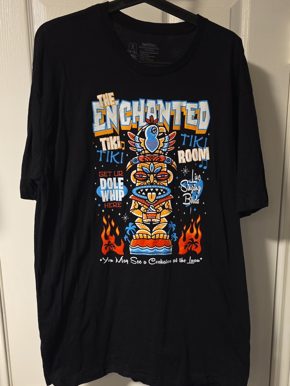 Disney Enchanted Tiki Room Graphic Tee - Black XL NWOT